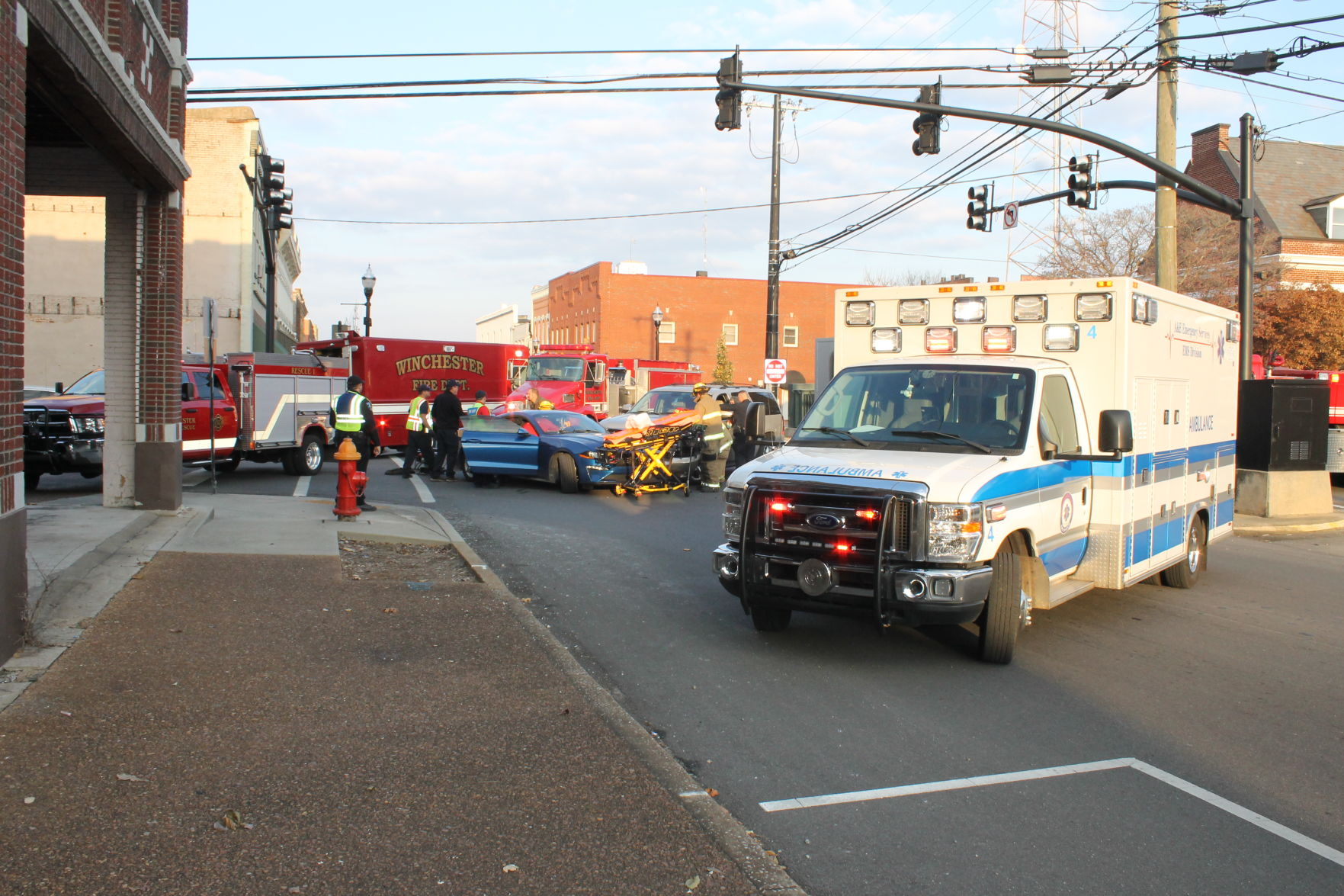 First responsers work to free